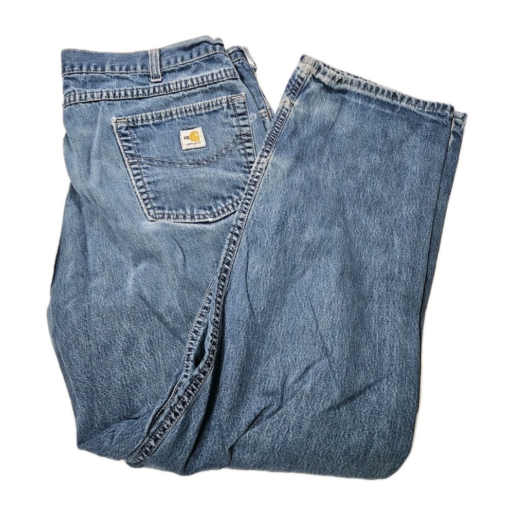 CARHARTT FR Men's Flame Resistant CAT 2 NFPA 2112 Blue Denim Work Jeans 40 x 30